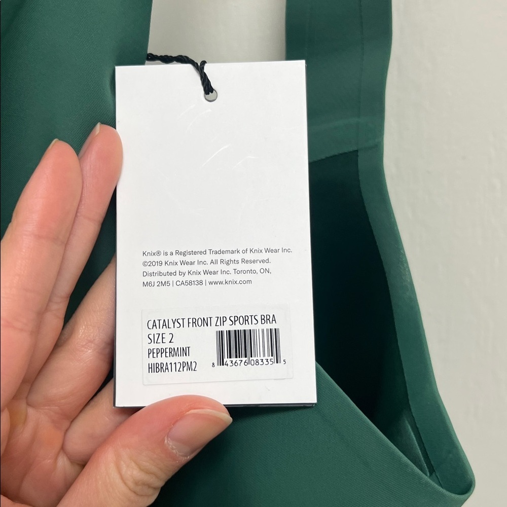NWT Knix Catalyst Front Zip Sports Bra | Size 2 Green - Picture 11 of 11